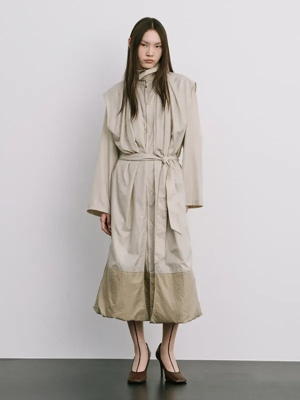 Moon Jar - Shaped Trench Coat_Beige