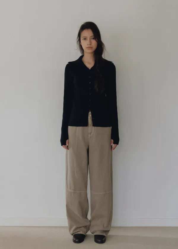 Haze curved denim (yellow khaki)