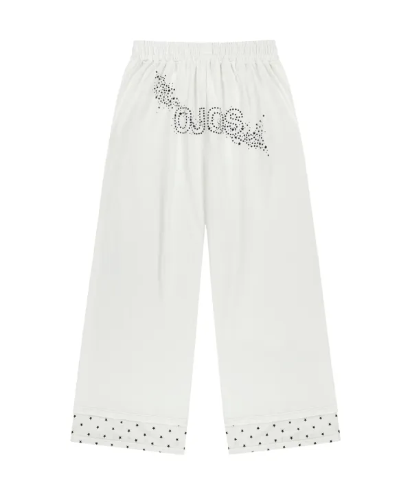 Hotfix Logo Wide Sweatpants / Off White