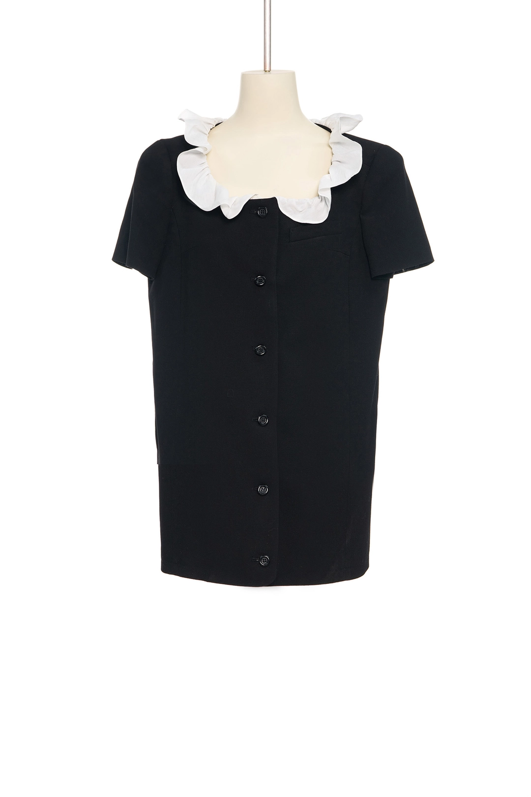 푸쉬버튼 PF25 BLACK FRILLED NECK DRESS 상품 이미지 2