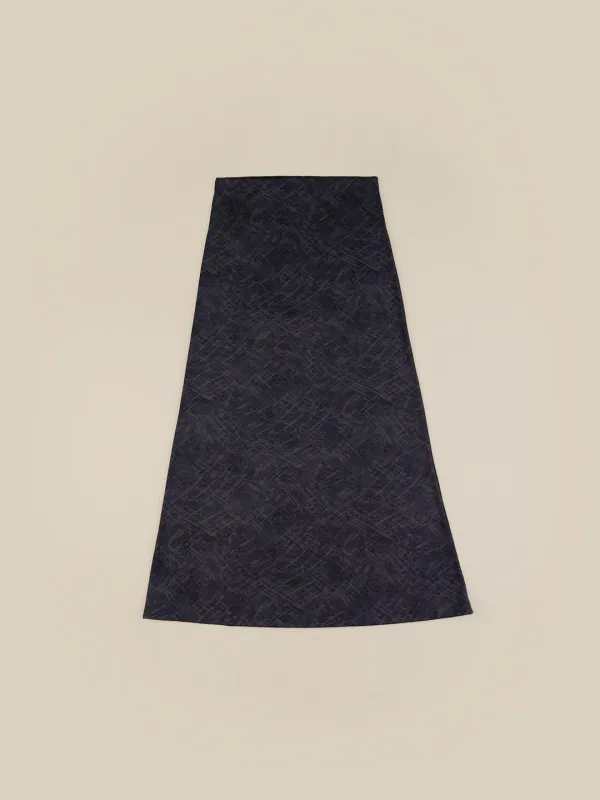 [*10/2 순차 출고 ] CHECK EASE LONG SKIRT [ CHARCOAL ]