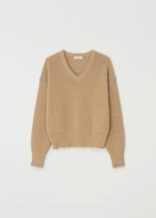 Stitch V-neck Knit(Coral)