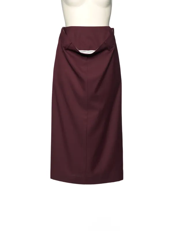 SS25 WINE KANGAROO MIDI SKIRT