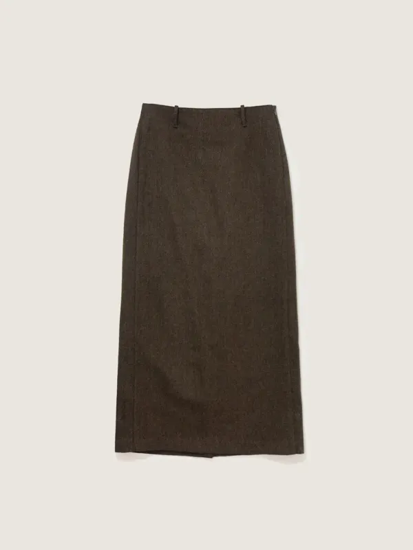 Wool maxi skirt (브라운)