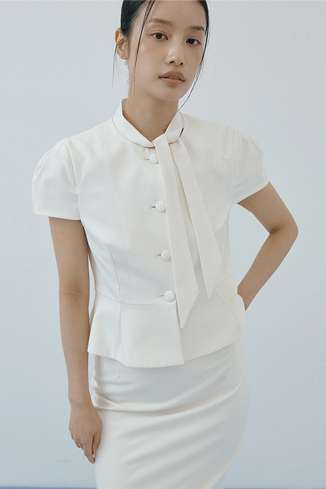 루시르주 Muffler Flare Jacket (cream) 상품 이미지 1