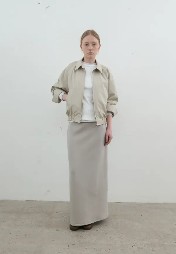 Collar blouson jacket (beige)