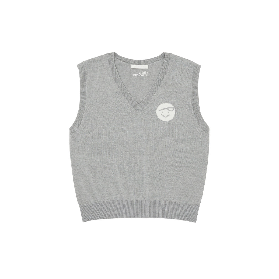 피브비 Classic V Neck Knit Vest (snow grey) 상품 이미지 3