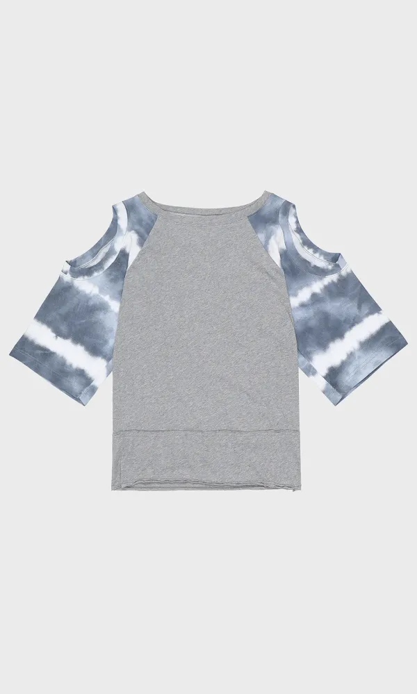 Void Raglan Tee_Smoke Blue+Melange