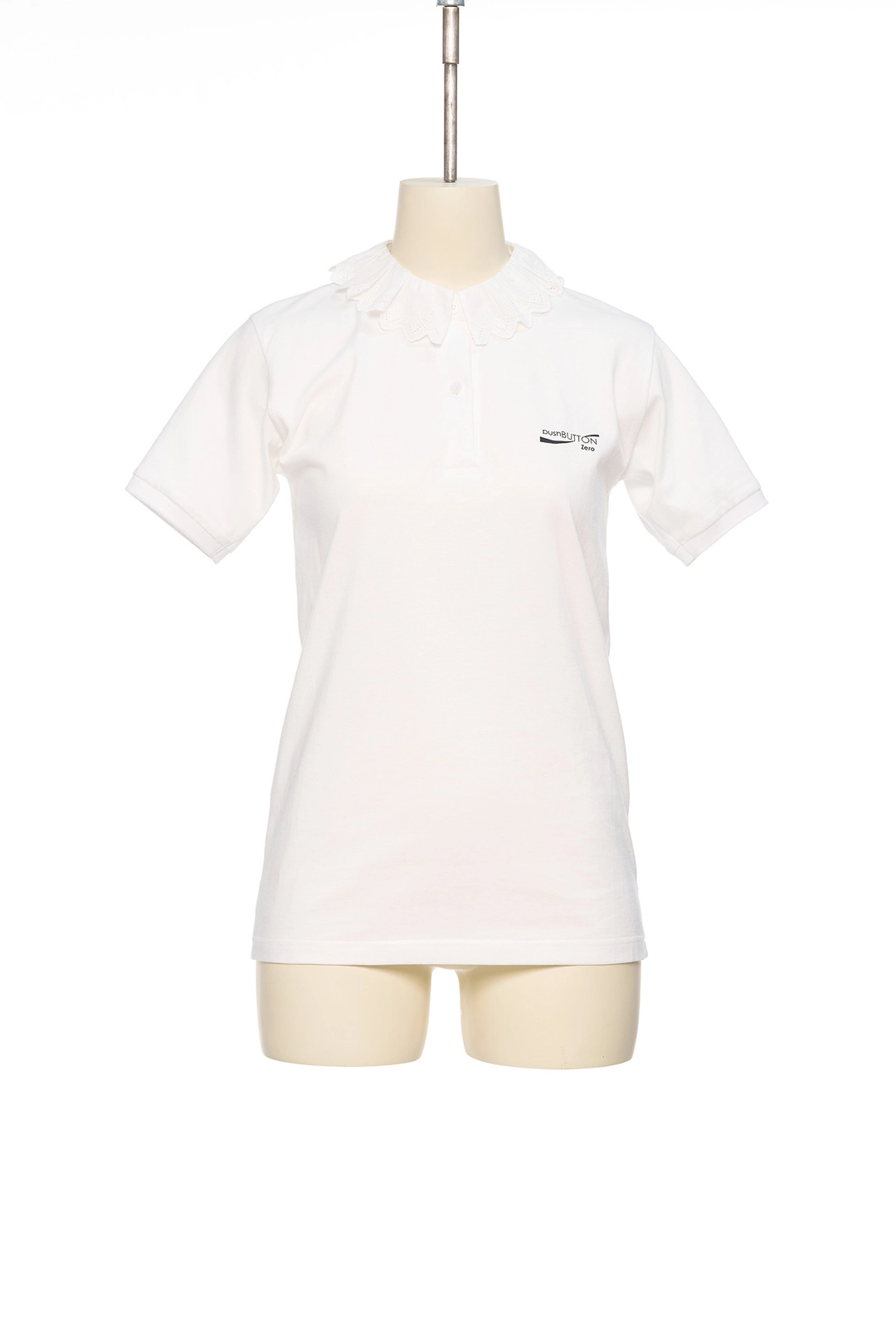 푸쉬버튼 SS26 ZERO WHITE LACE COLLAR PIQUÉ TEE 상품 이미지 1
