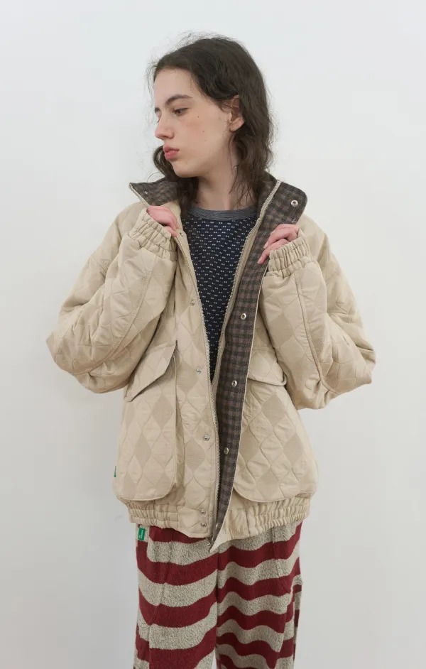 448. Almond Quilted Jumper_Beige