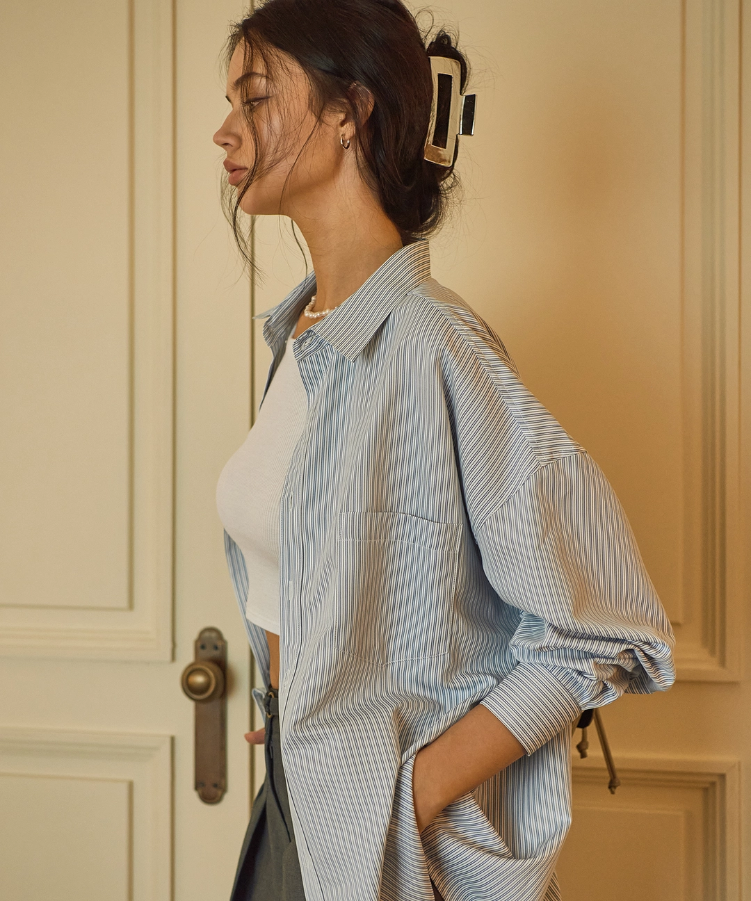 비터셀즈 Wind Stripe Shirt-Blue 상품 이미지 2