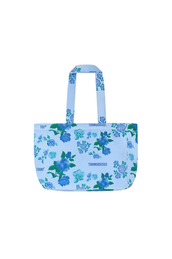 ROSE STENCIL TERRY BAG (BLUE)