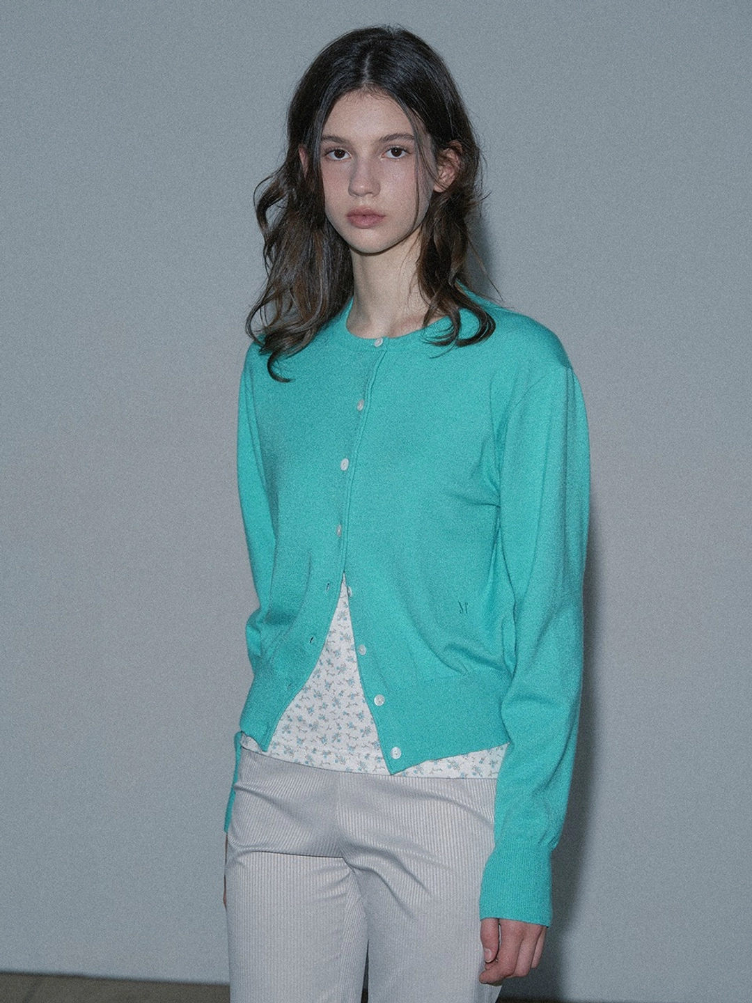 마가린핑거스 BASIC LOGO CARDIGAN (MINT) 상품 이미지 1