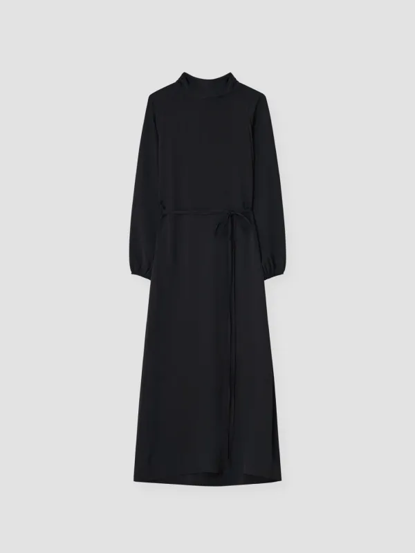 HIGH NECK TIE LONG OPS_BLACK_OE3C2MOP90BKA