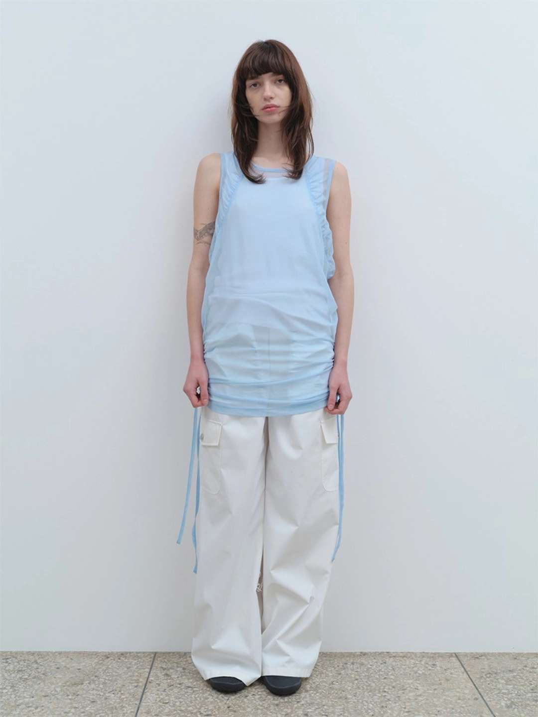 밀로 우먼 String Cargo Wide Pants [White] 상품 이미지 1