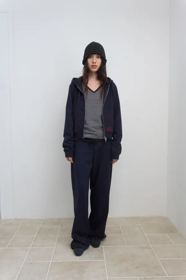 M BASIC SLIM ZIP-UP HOODIE_NAVY