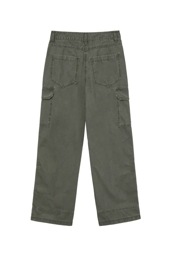 VINTAGE WASHED CARGO PANTS IN KHAKI