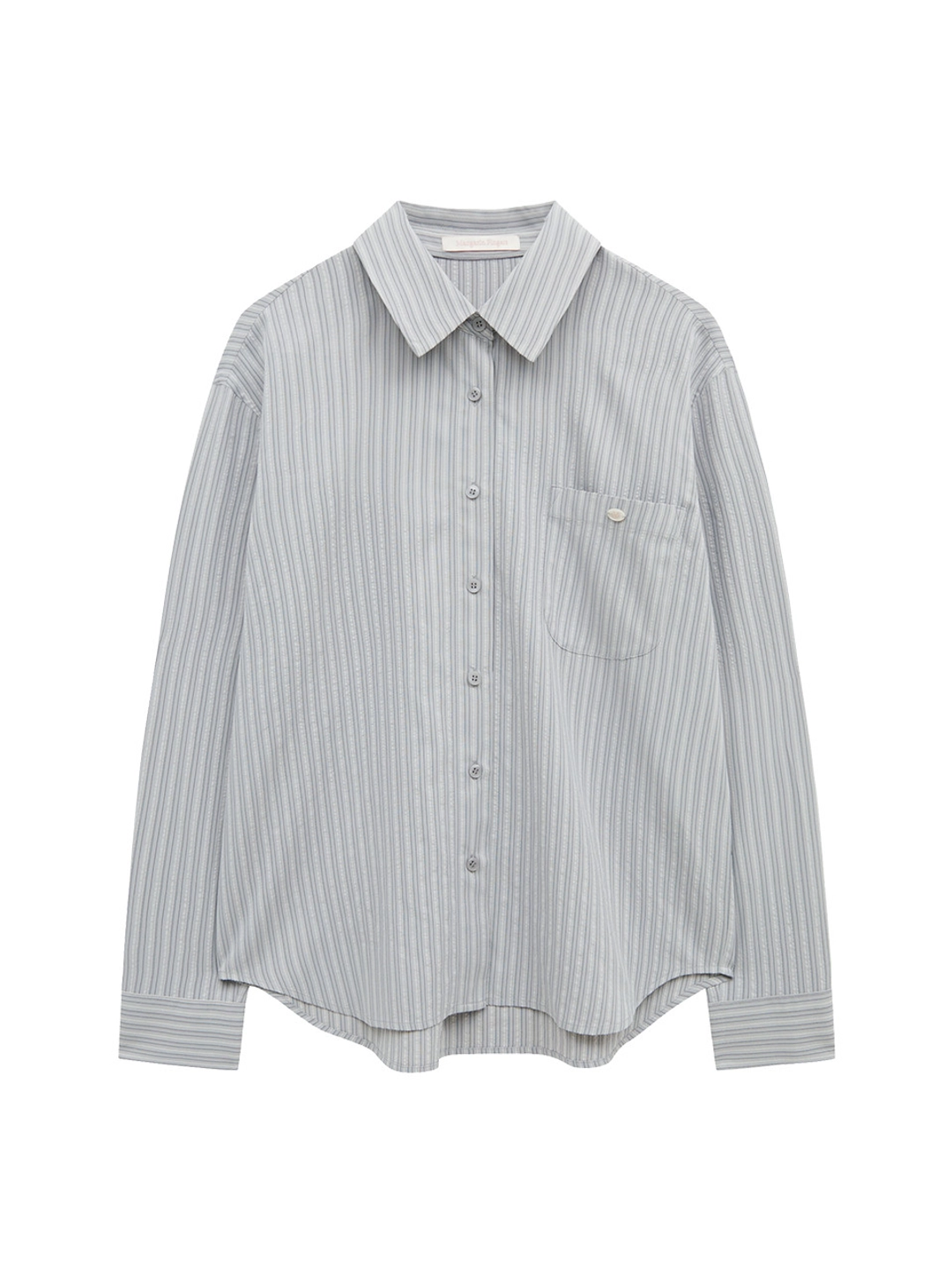 마가린핑거스 STRIPE OVERSIZED SHIRT (GREY) 상품 이미지 1