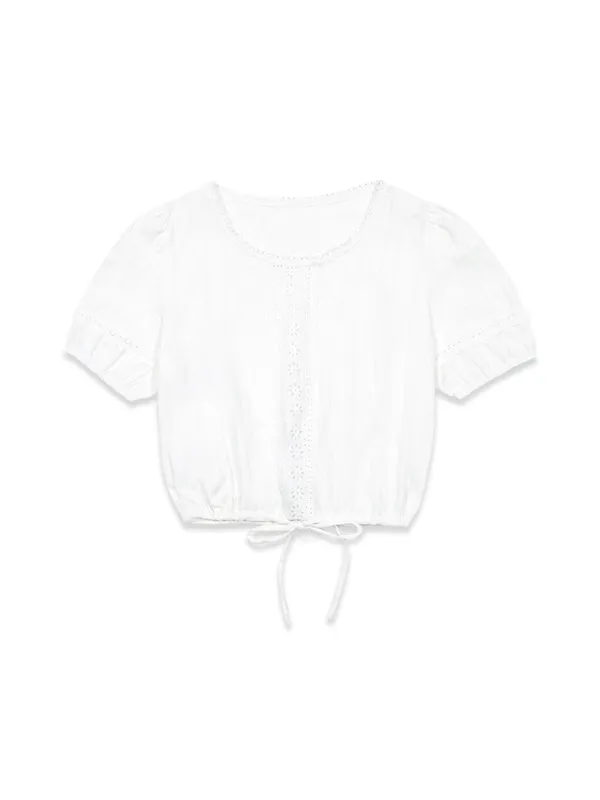 LACE SCOTCH BLOUSE (WHITE)