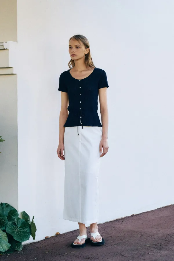 String Half Sleeve Cardigan[LMBESUKN279]-Navy
