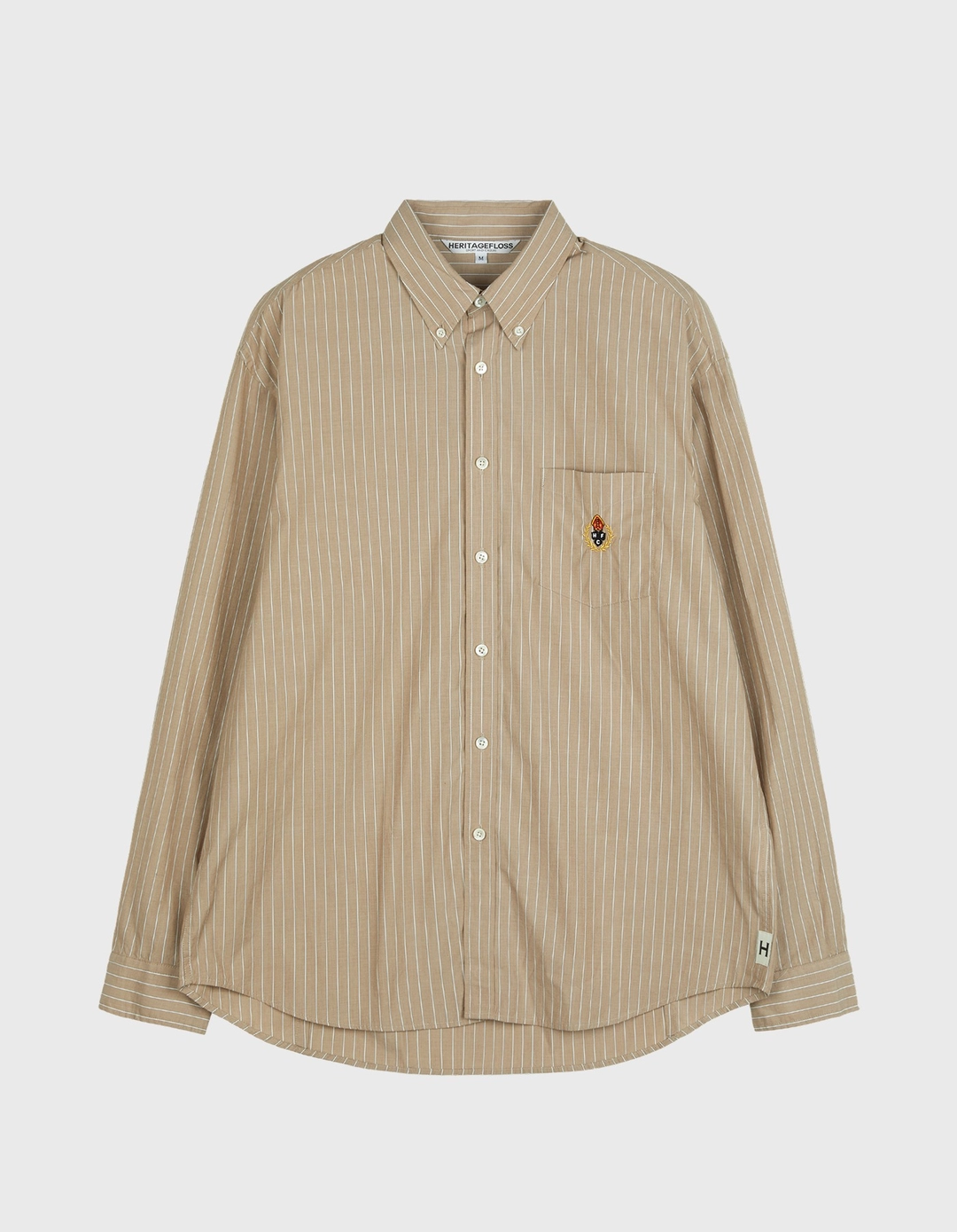 헤리티지플로스 CREST WASHED STRIPE SHIRT / Brown 상품 이미지 1