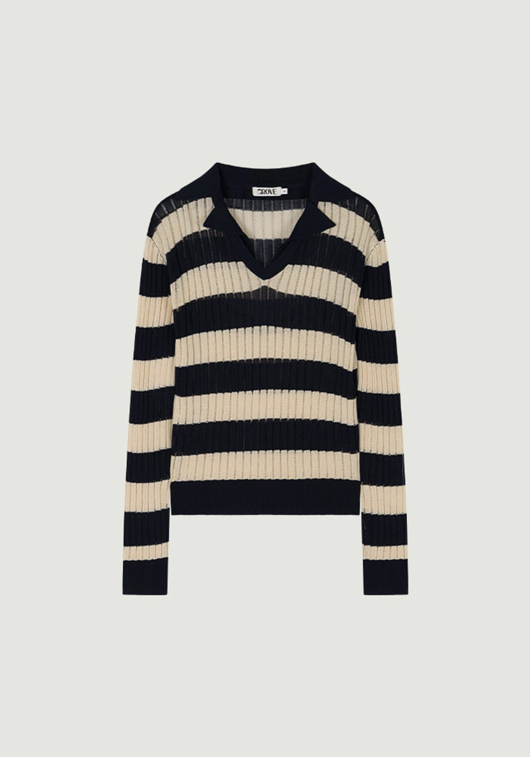 그로브 FLAVIA STRIPE COLLAR KNIT [3COLORS] 상품 이미지 1