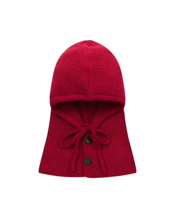 Two button hoodie balaclava RED