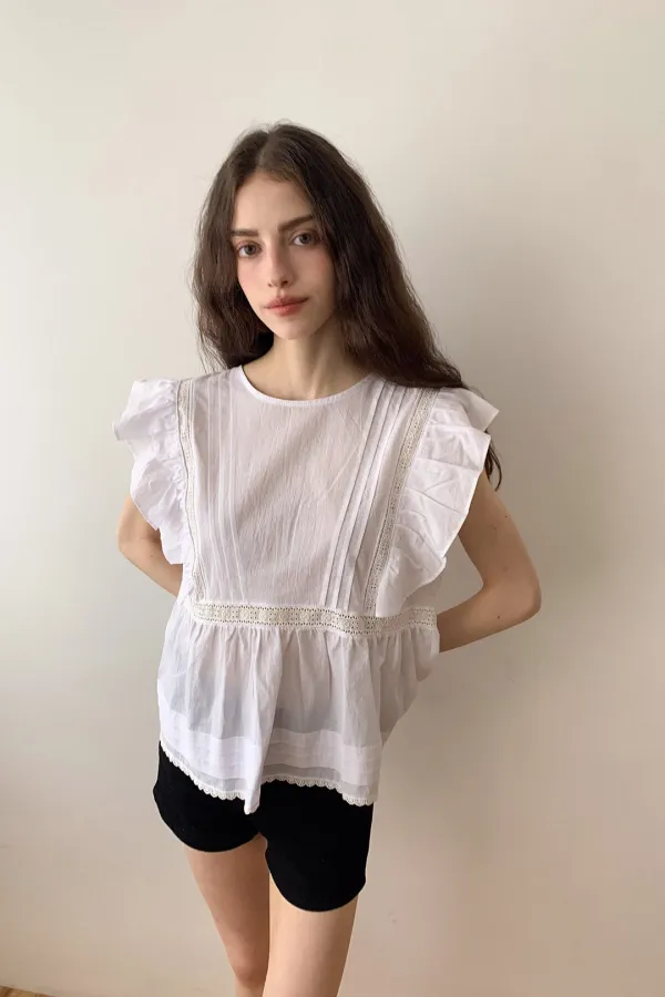 Rose  Blouse / White