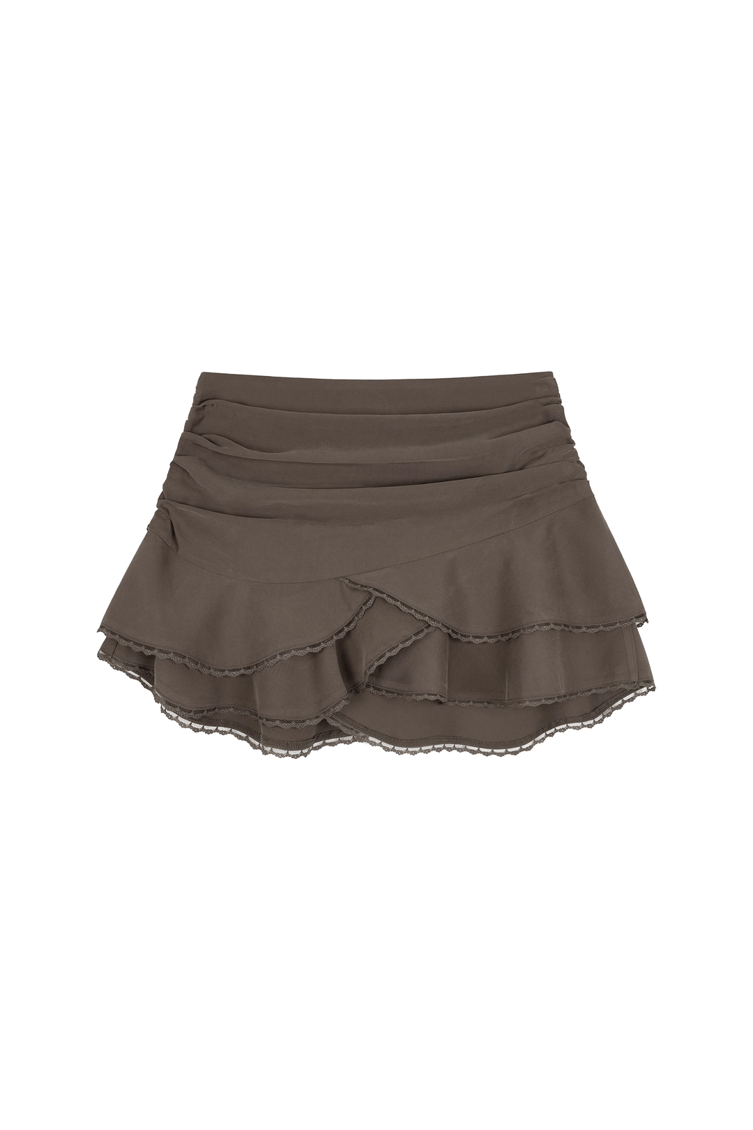 클리시어 Tulip drape skirt, Brown 상품 이미지 1