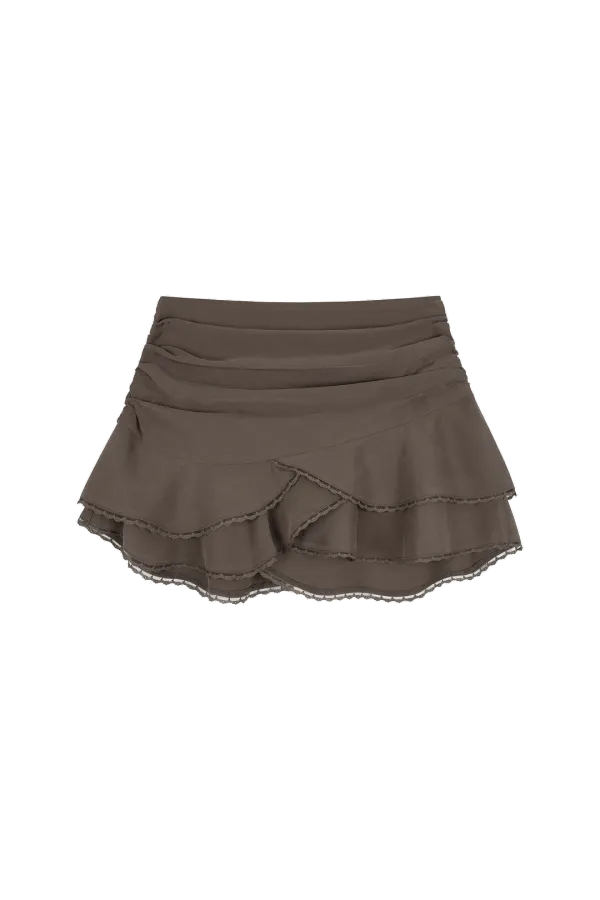 Tulip drape skirt, Brown