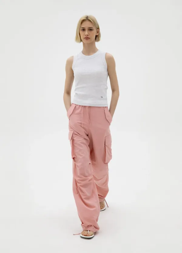 Comfort String Cargo Pants - Dusty Pink