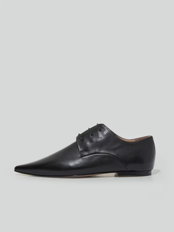 POINT TOE DERBY SHOES (BLACK)