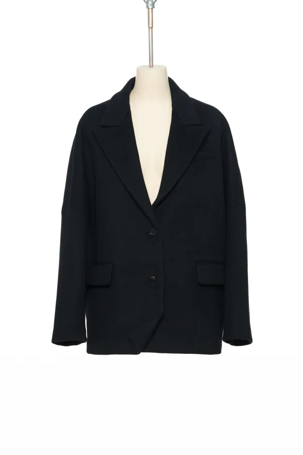 FW25 BLACK OVERSIZED SINGLE JACKET
