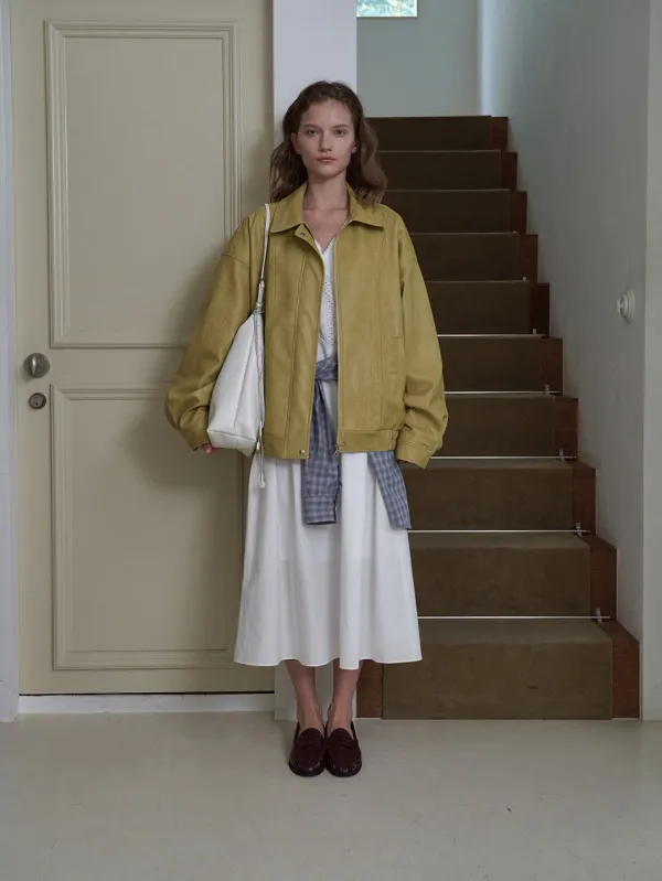 Taffy Leather Jacket - Mustard