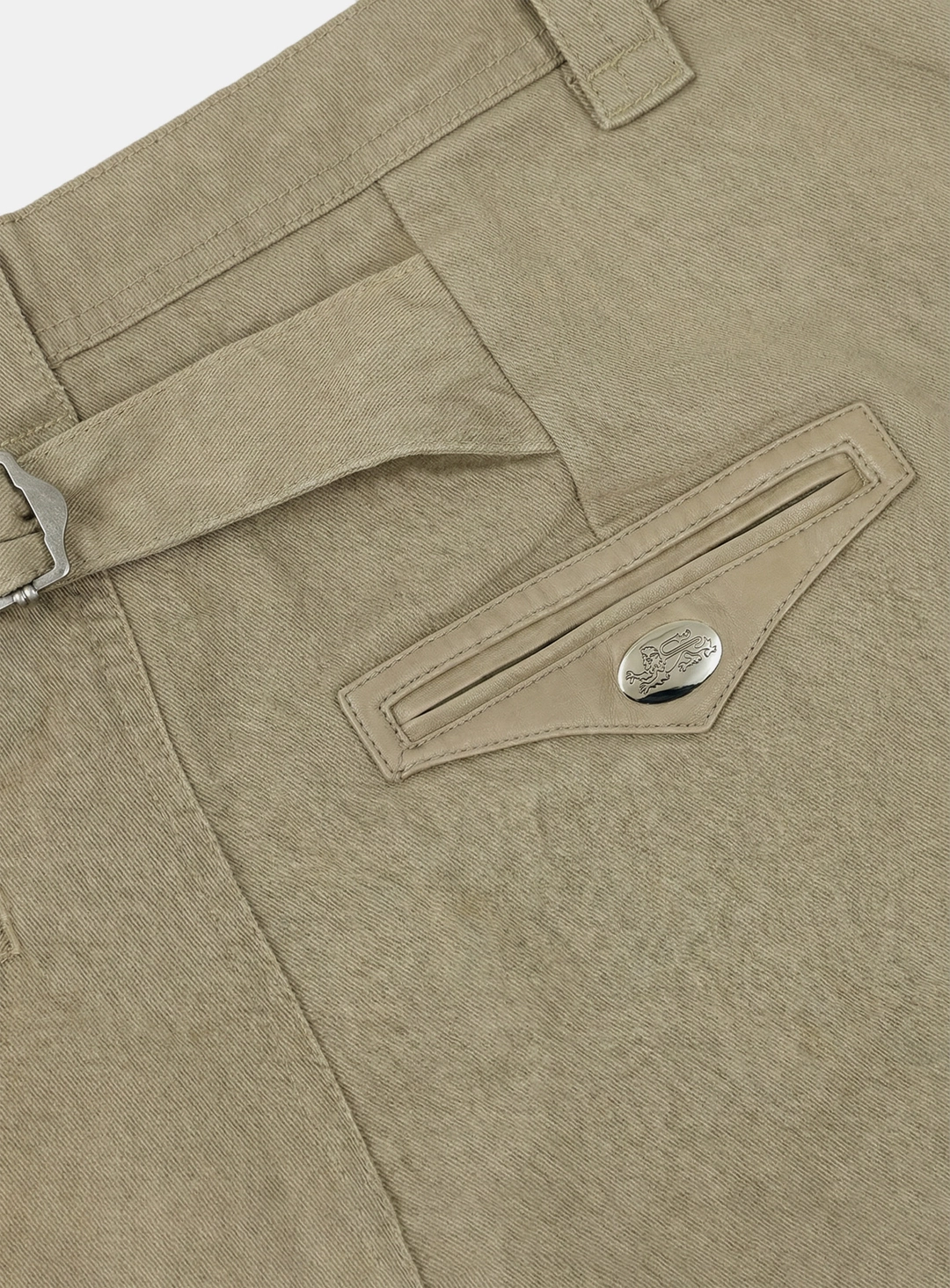 배드블러드 [w-pts26-004] Mystic Formal Curved Chino Pants - Beige 상품 이미지 3