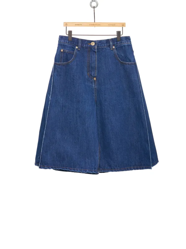 PF25 BLUE SIDES FOLDED BERMUDA JEANS