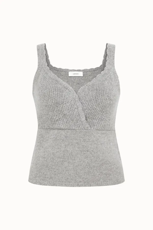 Wrap Knit Bustier[LMBEAUKN288]-Light gray