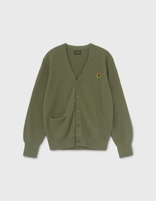 CREST MERINO WOOL CARDIGAN / Olive