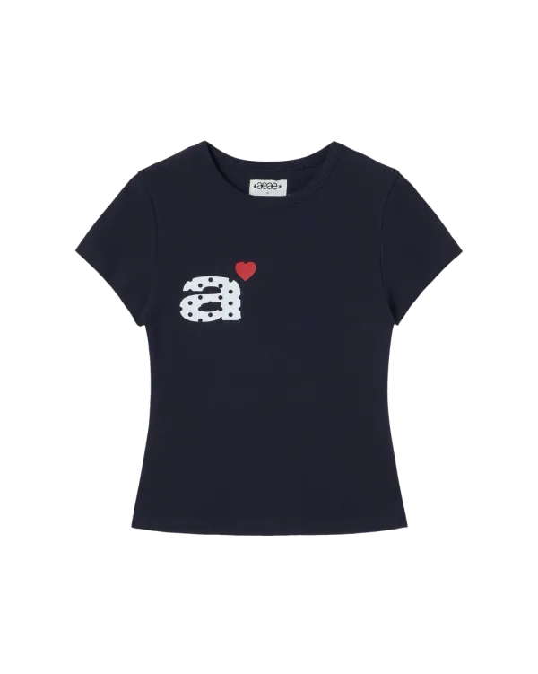 [6/16 예약발송] DOT SMALL LETTER TEE [NAVY]