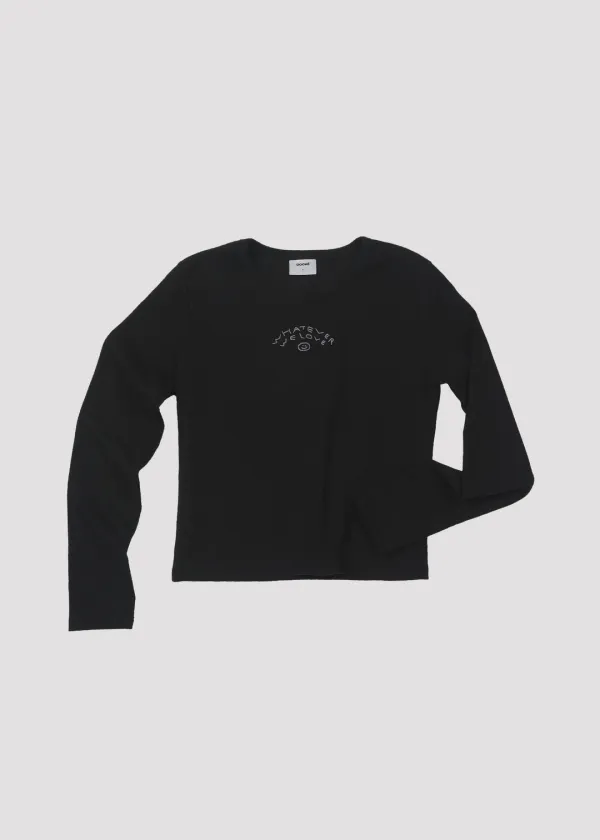 LONG SLEEVE SLIM T SHIRT BLACK