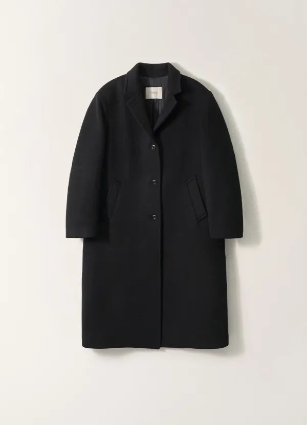 2ND / Nocturne single wool coat (Navy black)