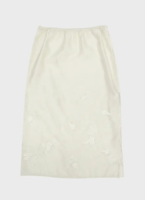 needlepoint sheer midi skirt