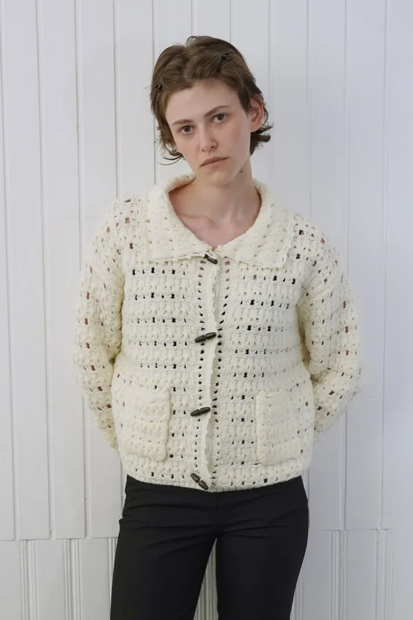 Loom crochet cardigan