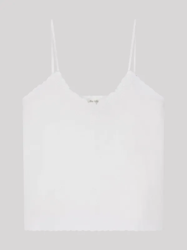White Embroidery Sleeveless