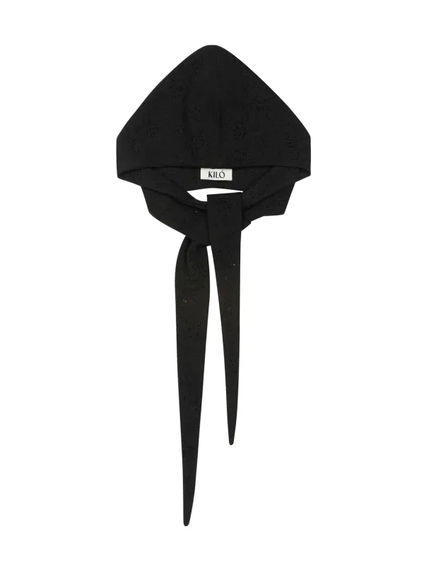 KNITTED HOODIE MUFFLER (BLACK)