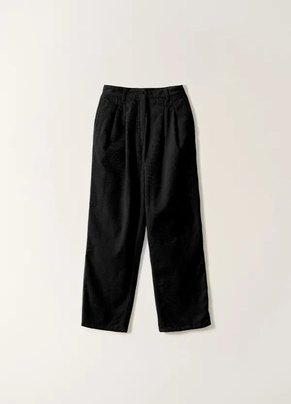 2ND / Diego corduroy tuck pants (Black)