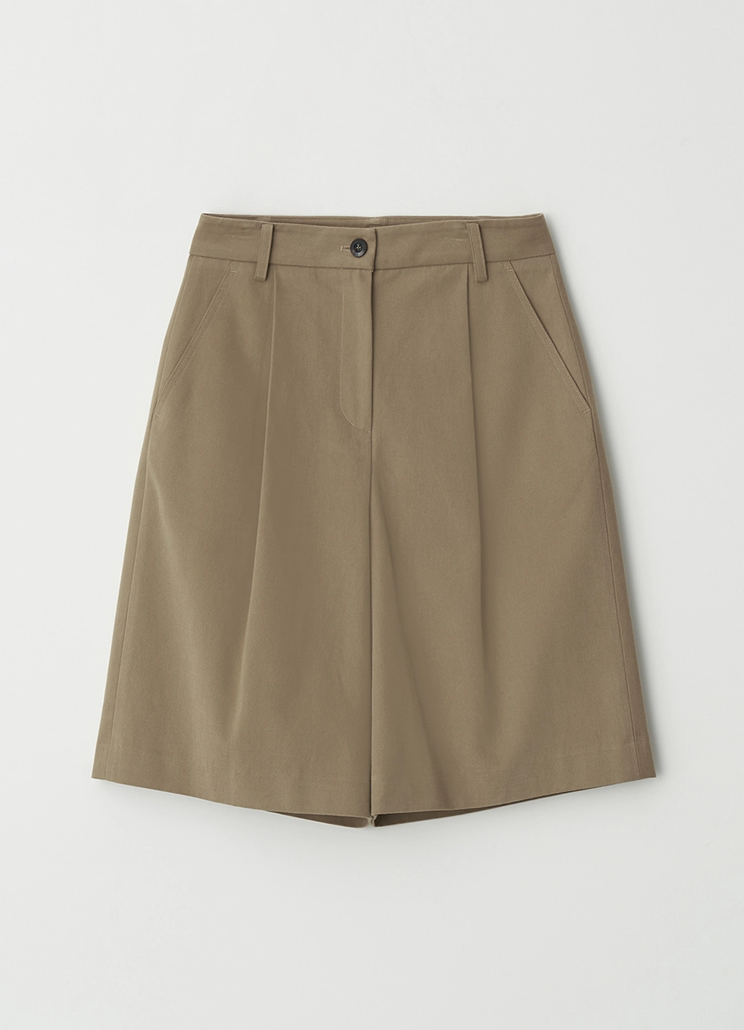 스텝어라운드 Front tuck bermuda cotton pants_BROWN 상품 이미지 1