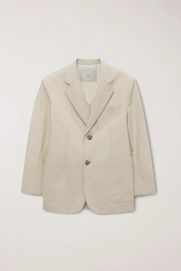UNISEX CLASSIC LINEN JACKET CREAM_UDJA6B121CR