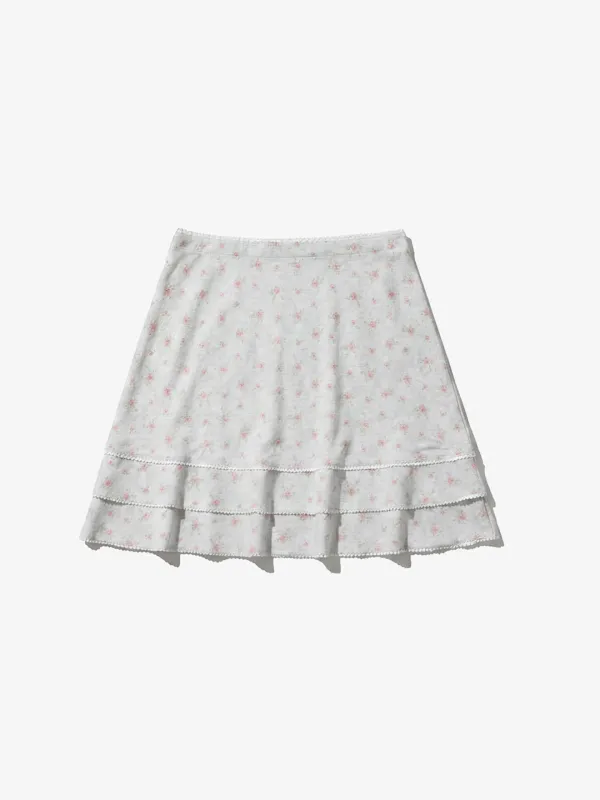 잔 모티프 미니 스커트_MELANGE GREY