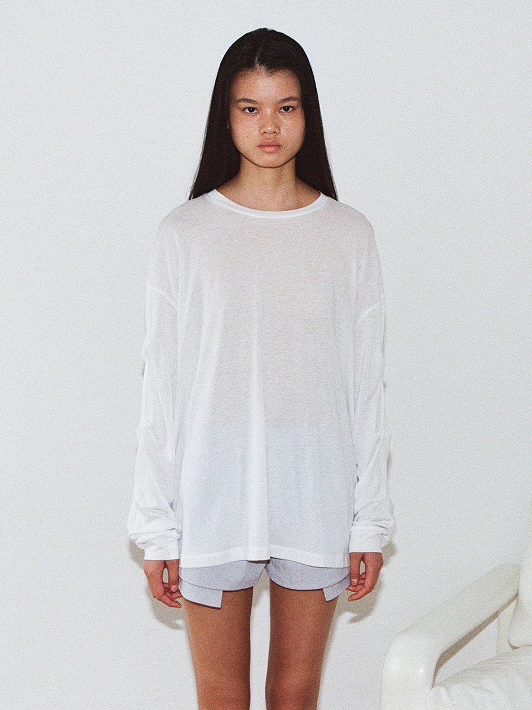 토콜 tuck long sleeve top - white 상품 이미지 2